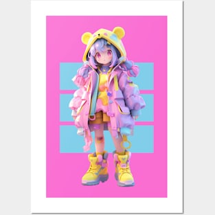 AKBLM - KAWAII かわいい DECORA KUMIKO CHAN | MEGA CUTE 3D PASTEL ANIME GIRL Posters and Art